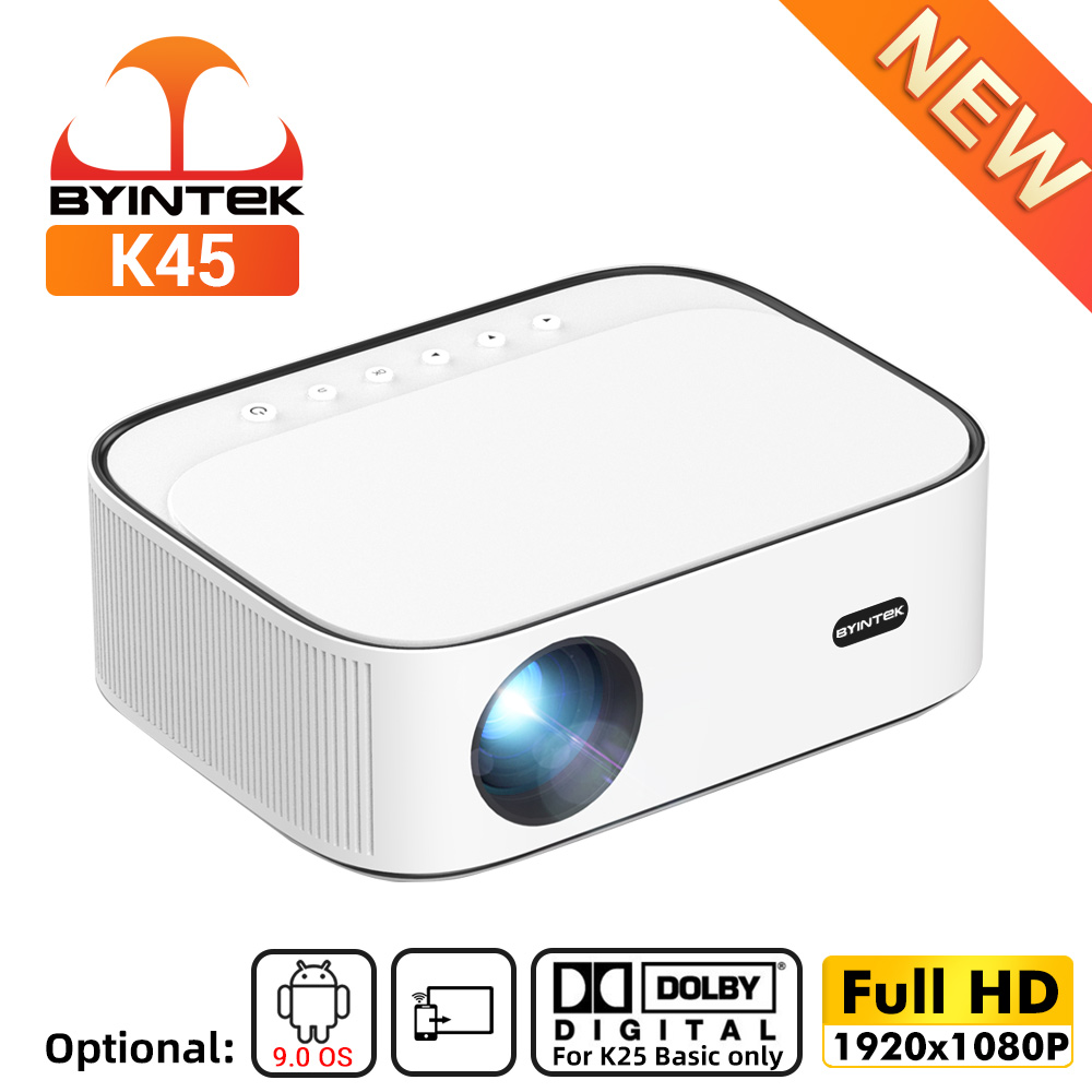 BYINTEK-K 45 Ǯ HD 4K  1920x1080P LCD Ʈ ȵ̵ 9.0 Wifi LED  Ȩ þ ó׸, 1080P , Ʈ 